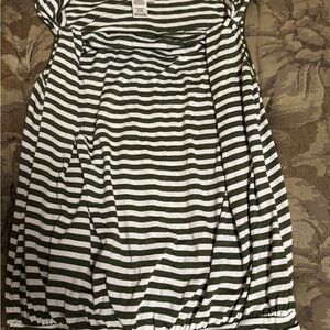 Green and White Striped Dress